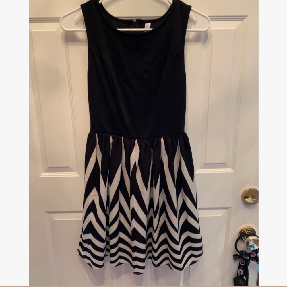 Black and White Patterned Dress